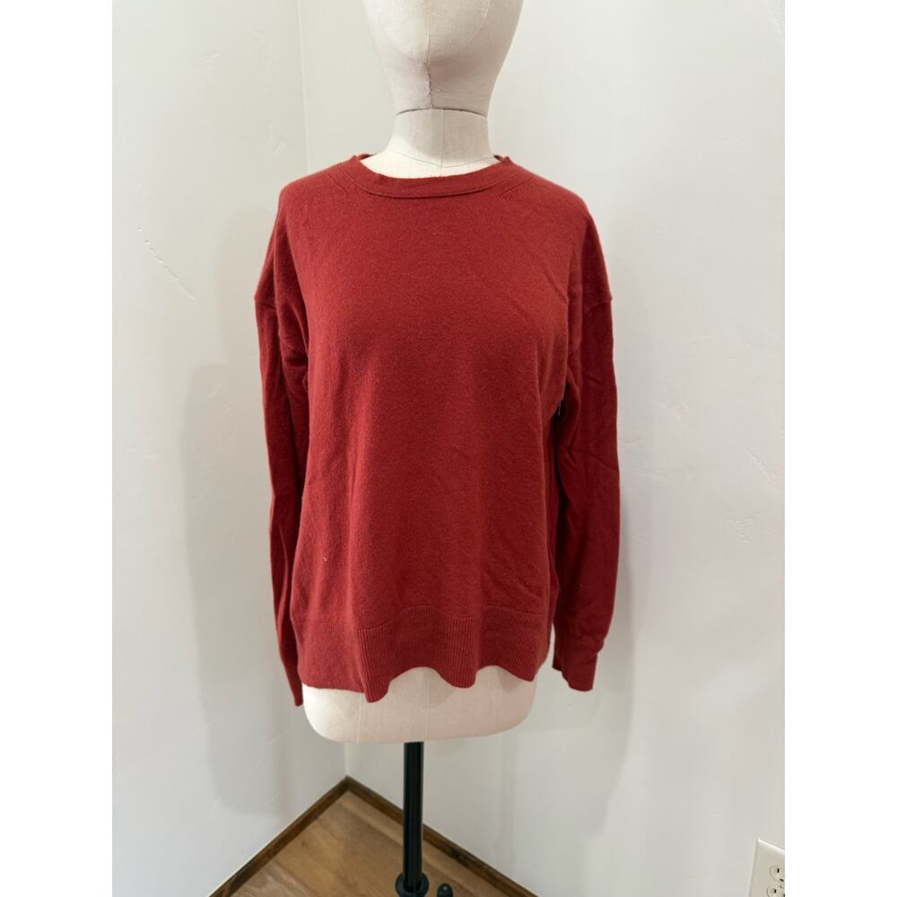 Vince Women's Medium Cashmere Sweater Rust Crewneck relaxed Red Orange